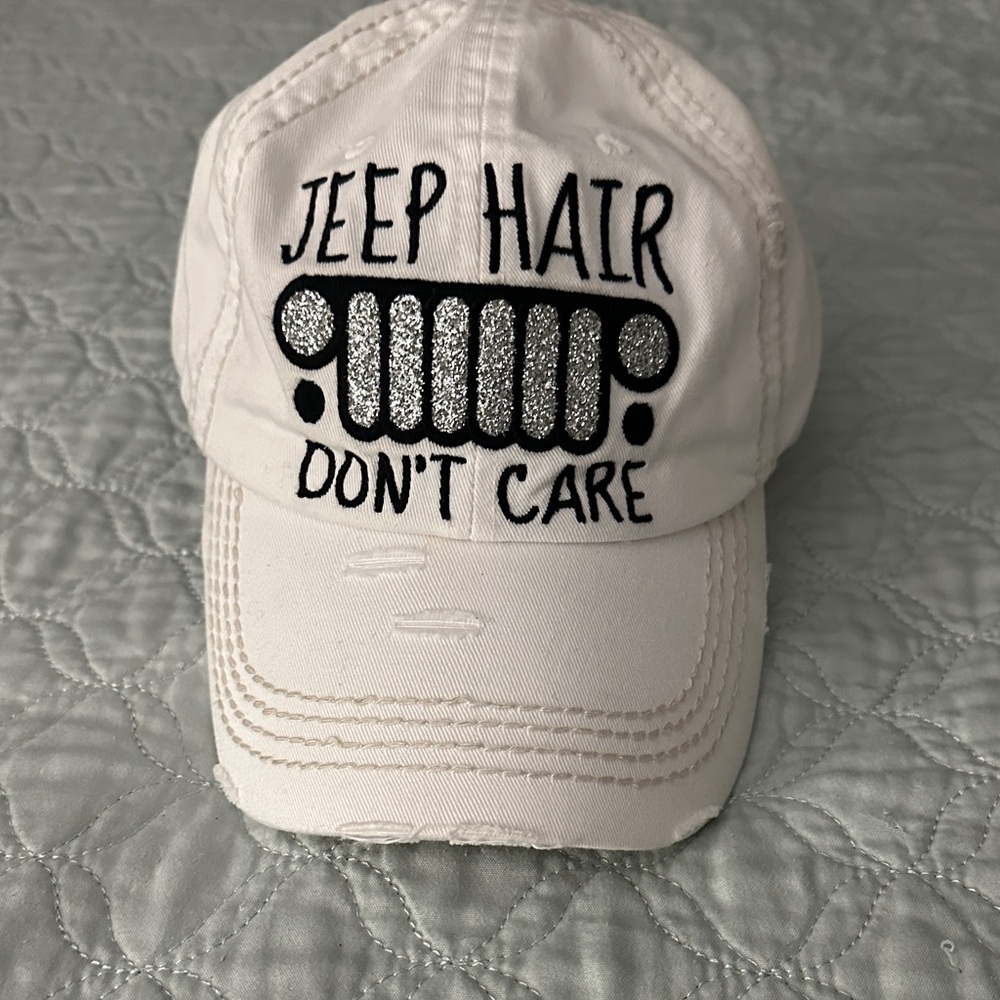 KBETHOS White Cap with Black and Silver Design